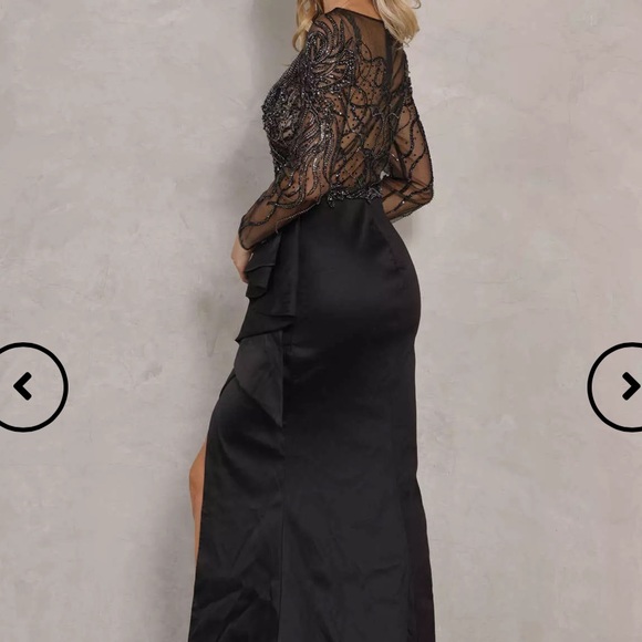 TERANI COUTURE black beaded gown - Picture 2 of 5